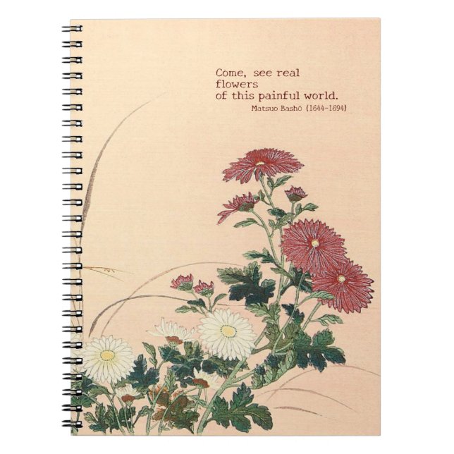 Spiral fotopatbok "Autumnala blommor" Anteckningsbok (Framsidan)