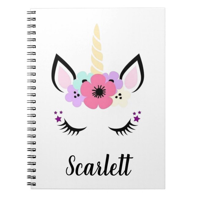 Spiral fotopatbok - Unicorn Head Anteckningsbok (Framsidan)