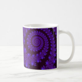 Spiral Fractal för blått och för svart Kaffemugg