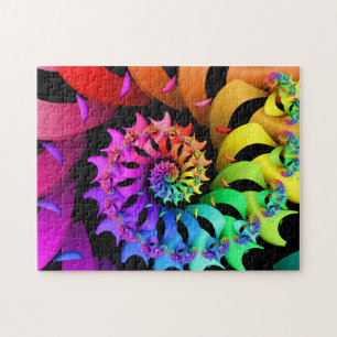 Spiral Fractalkonst för regnbåge Pussel