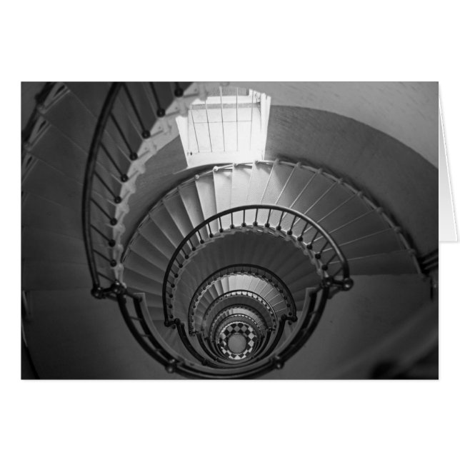 Spiral fyrtrappuppgång för B&W Hälsningskort (Framsidan Horizontal)