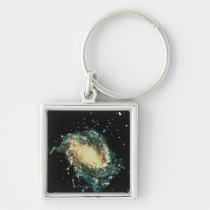Spiral galax 2 fyrkantig silverfärgad nyckelring