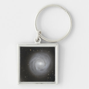 Spiral galax NGC 4921 Fyrkantig Silverfärgad Nyckelring
