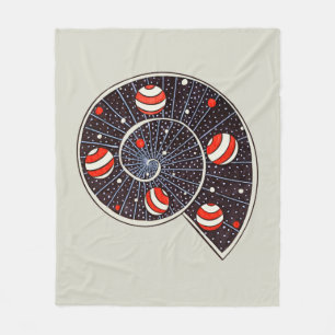 Spiral galaxsnigel med strandbollplanet fleecefilt