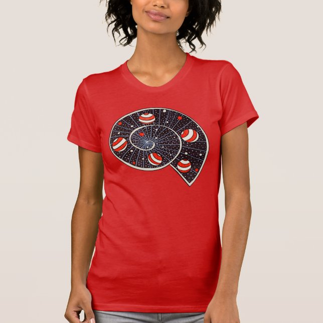 Spiral galaxsnigel med strandbollplanet t shirt (Framsida)