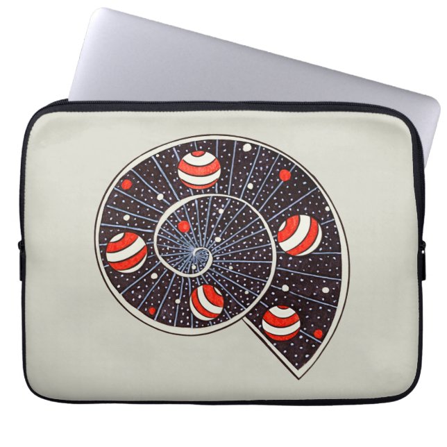 Spiral Galaxy Beach Boll Planets Funny astronomi Laptop Fodral (Framsidan)