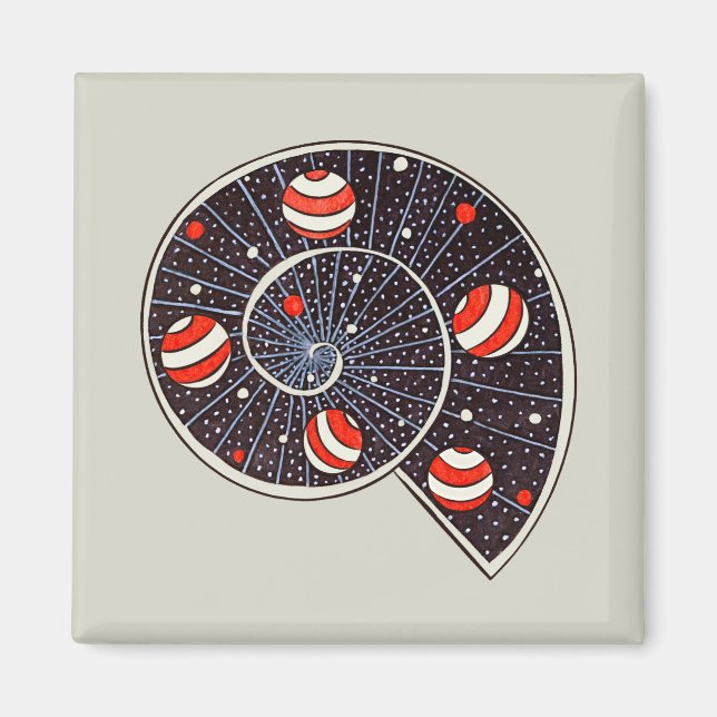 Spiral Galaxy Beach Boll Planets Funny astronomi Magnet (Framsidan)