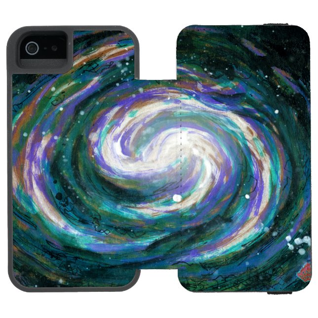 Spiral Galaxy i rymden Incipio iPhone Wallet Skal (Folio Öppen)