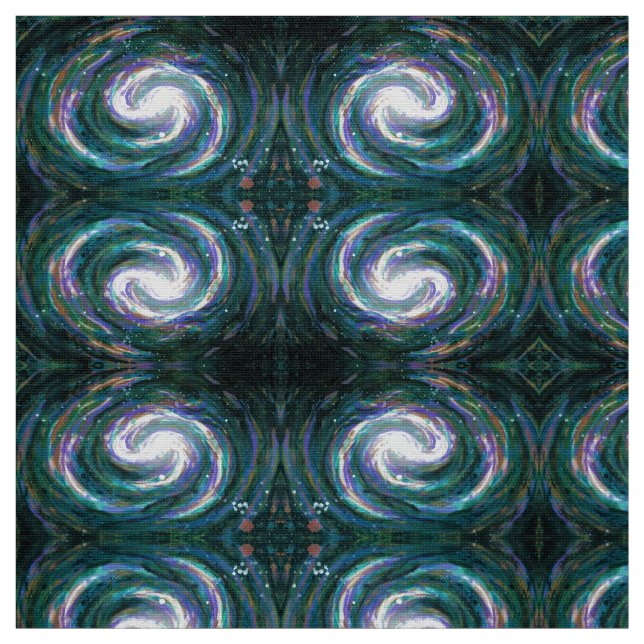 Spiral Galaxy i rymden, Mörk grönt och Lila Tyg (Provkarta)