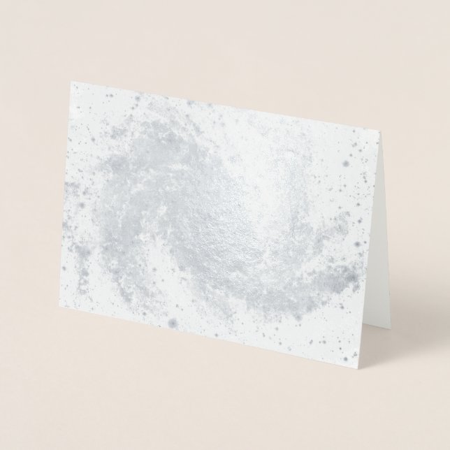 Spiral Galaxy-julkort - Silver Foil Folierat Kort (Framsida)