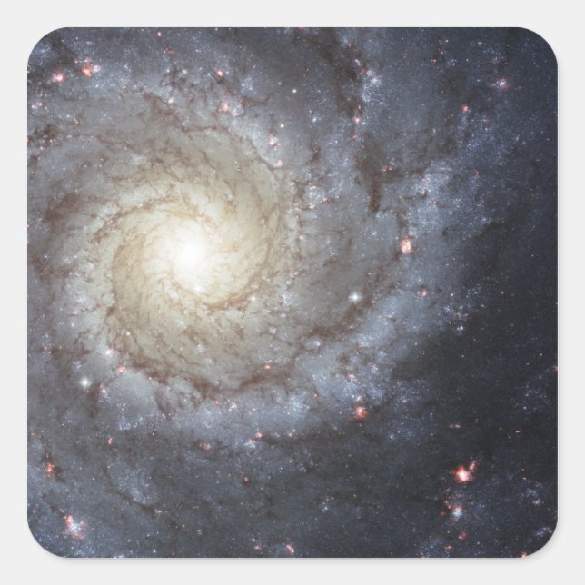 Spiral galaxy M74 Fyrkantigt Klistermärke (Framsida)