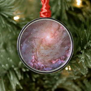 Spiral Galaxy M83, blaze med stjärnbildning. Julgransprydnad Metall