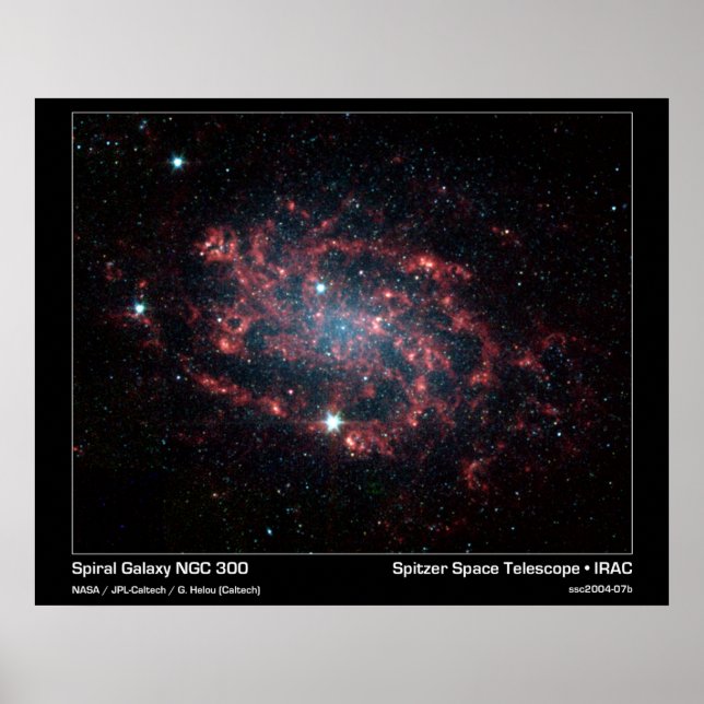 Spiral Galaxy NGC 300 - Spitzer Space Telescope Poster (Framsidan)