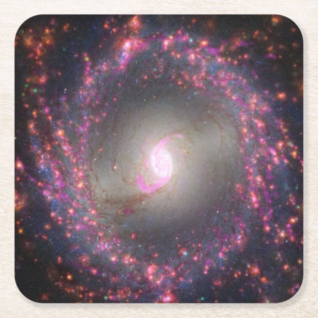 Spiral Galaxy Ngc 3351. Underlägg Papper Kvadrat (Framsidan)