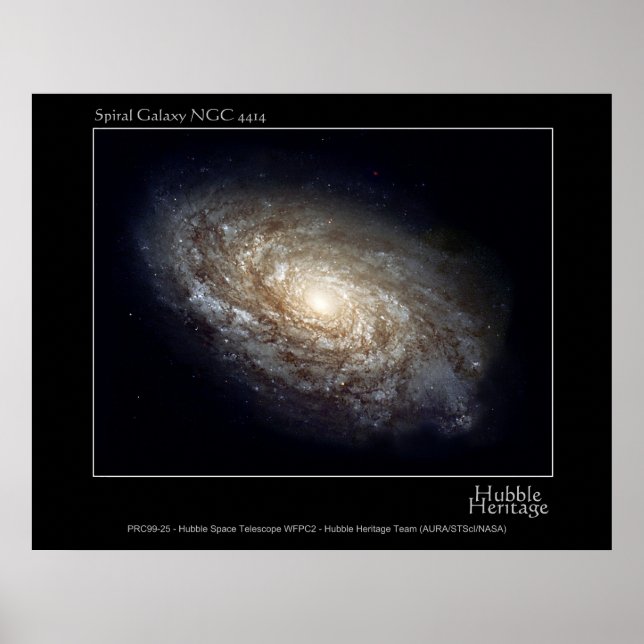 Spiral Galaxy NGC 4414 Hubble Telescope Photo Poster (Framsidan)