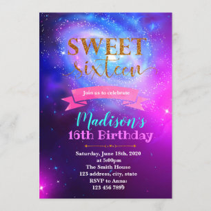 Spiral galaxy party tematinbjudan inbjudningar
