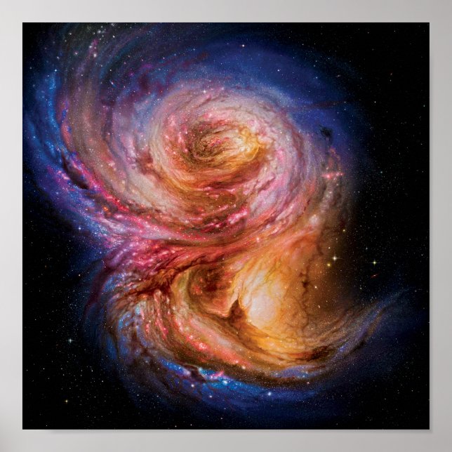 Spiral Galaxy SMM J2135-0102 Artist Impression Poster (Framsidan)