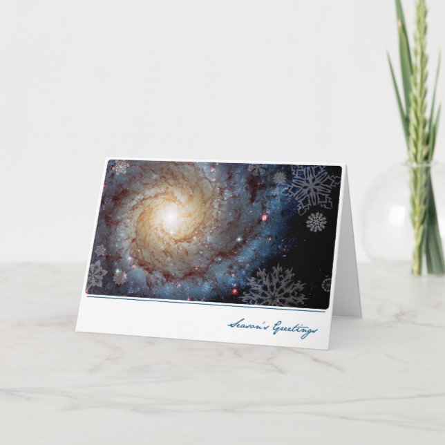 Spiral Galaxy with Snöflingor - Hubble Telescope Helgkort (Framsida)