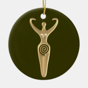 Spiral gudinna julgransprydnad keramik