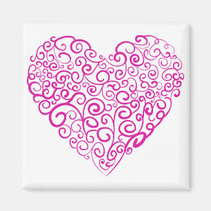 Spiral handskriftscentrum för rosa i Valentines da Magnet