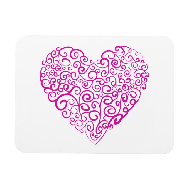Spiral handskriftscentrum för rosa i Valentines da Magnet (Horisontell)