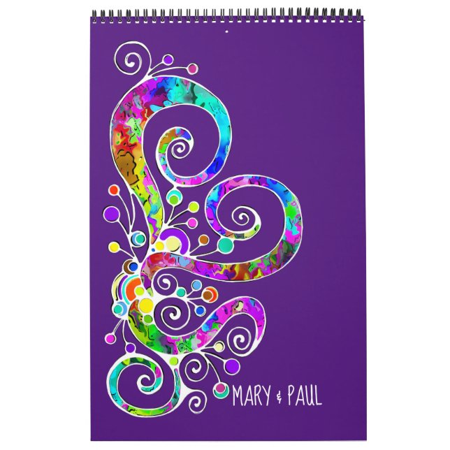 Spiral Heart-handledsfärgad design 2 Kalender (Omslag)