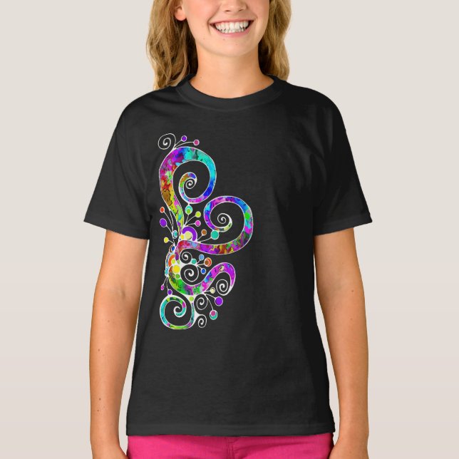 Spiral Heart-handledsfärgad design 2 T Shirt (Framsida)
