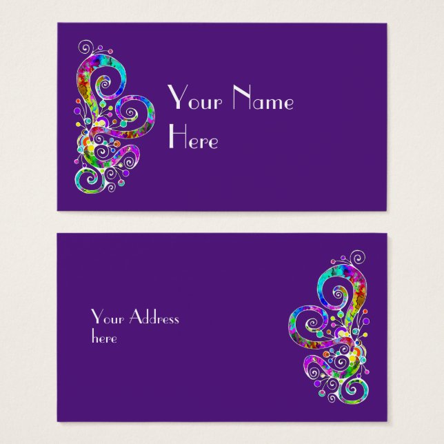 Spiral Heart-handledsfärgad design 2 Visitkort (Framsida & baksida)
