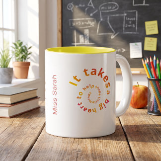 Spiral Heart Lärare Kaffe Mugg - Personlig