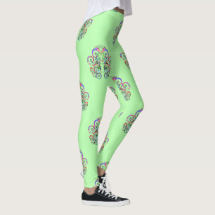 Spiral hjärta Handmålad design 4 Leggings