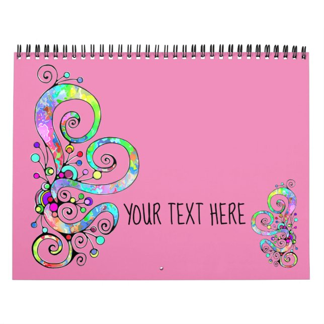 Spiral Hjärthandsfärgad design 1 Kalender (Omslag)