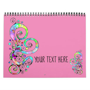Spiral Hjärthandsfärgad design 1 Kalender