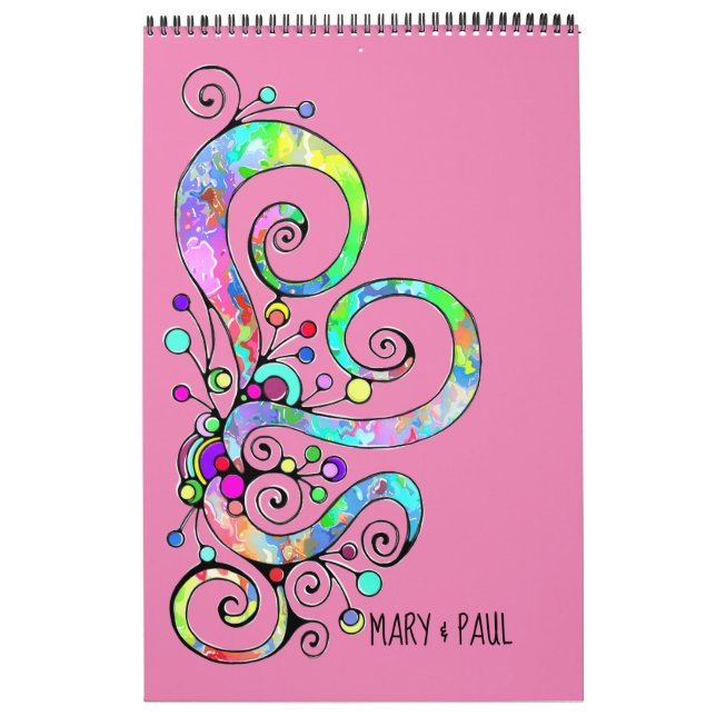 Spiral Hjärthandsfärgad design 1 Kalender (Omslag)