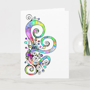 Spiral Hjärthandsfärgad design 1 Kort