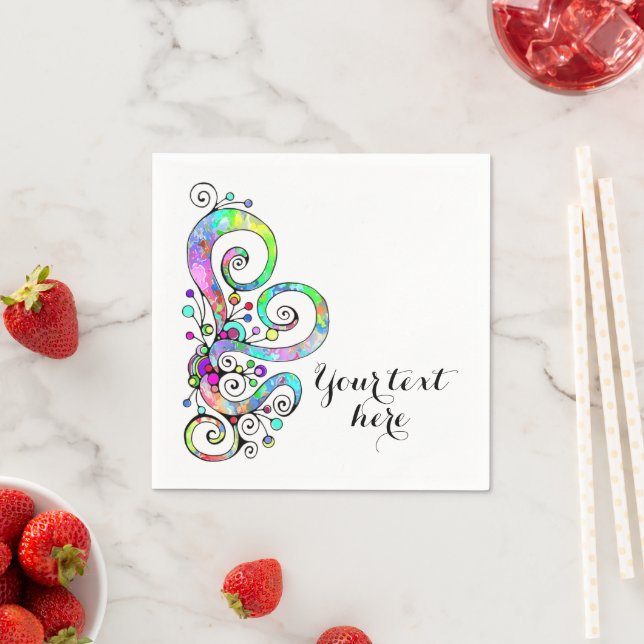 Spiral Hjärthandsfärgad design 1 Pappersservett (Insitu)