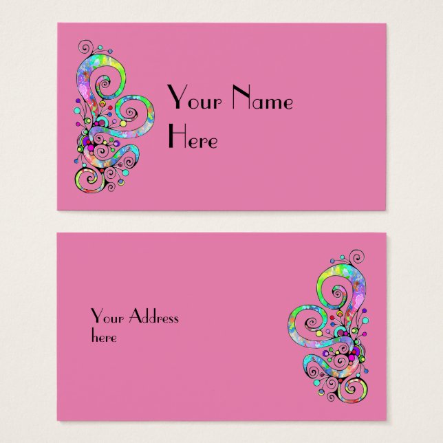 Spiral Hjärthandsfärgad design 1 Visitkort (Framsida & baksida)
