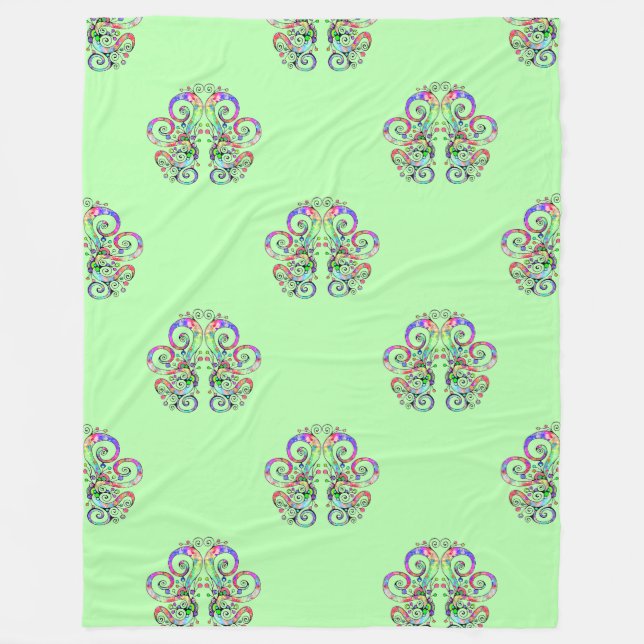 Spiral Hjärthandsfärgad design 4 Fleecefilt (Framsidan)