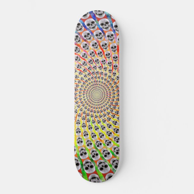 Spiral i Döskallar: Psychedelic Edition: Skateboar Skateboard Bräda 20 Cm (Framsida)