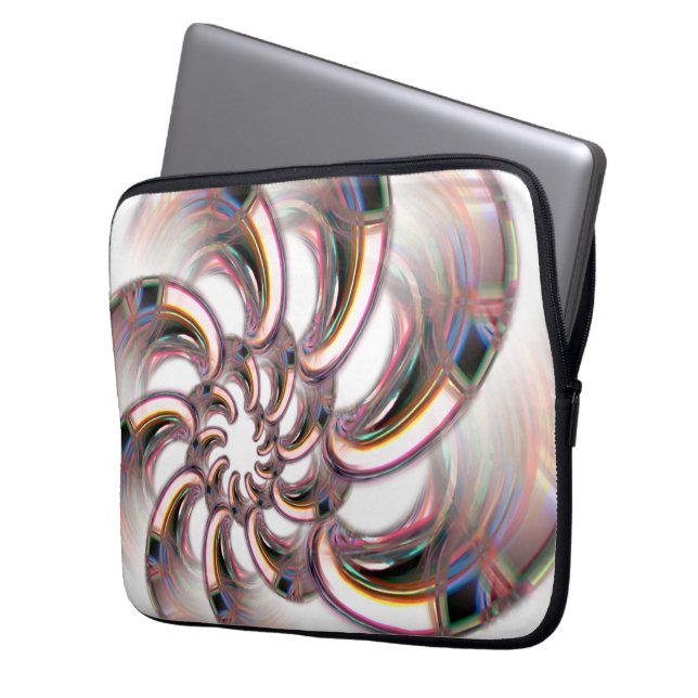 Spiral i guldfärgat klo i mjuka rosafärgton papper laptop fodral (Framsidan Vänster)