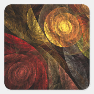 Spiral i Life Abstrakt Art Square Sticker Fyrkantigt Klistermärke