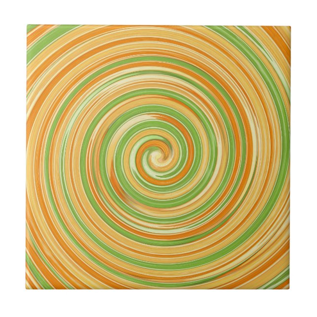 Spiral i Roligt Citrus Färg Kakelplatta (Framsidan)