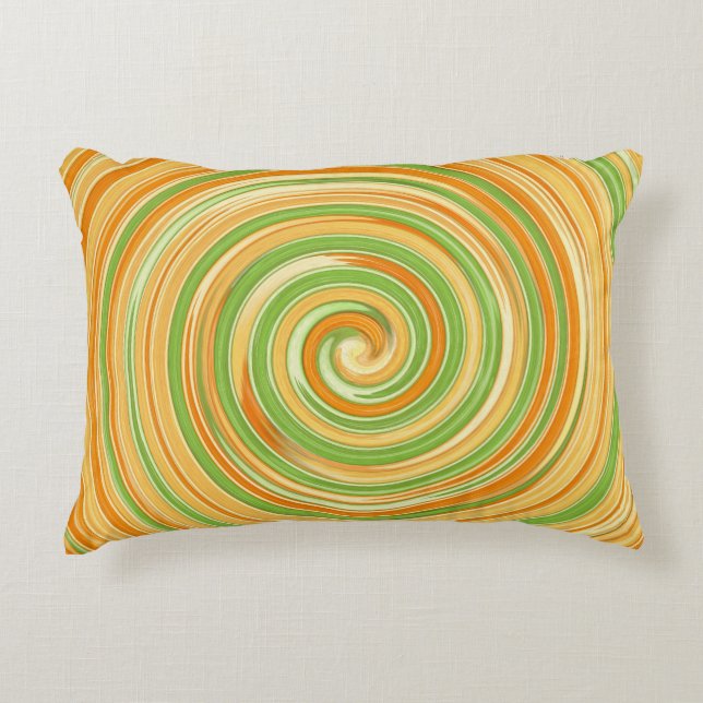Spiral i Roligt Citrus Färg Prydnadskudde (Framsidan)
