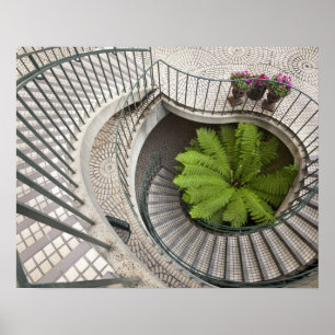 Spiral i trappan vid Embarcadero Centre Poster