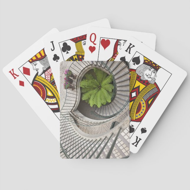 Spiral i trappan vid Embarcadero Centre Spelkort (Baksidan)