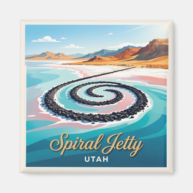 Spiral Jetty Rozel Utah Magnet (Framsidan)