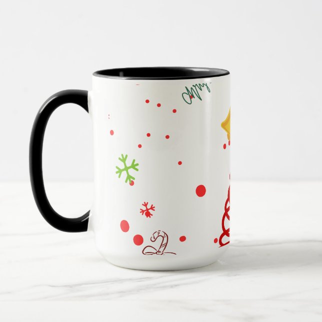 Spiral Julgran och Klockor Design Mugg (Vänster)