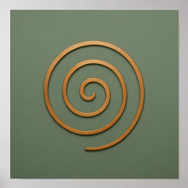 Spiral koppar på Grönt Poster (Framsidan)