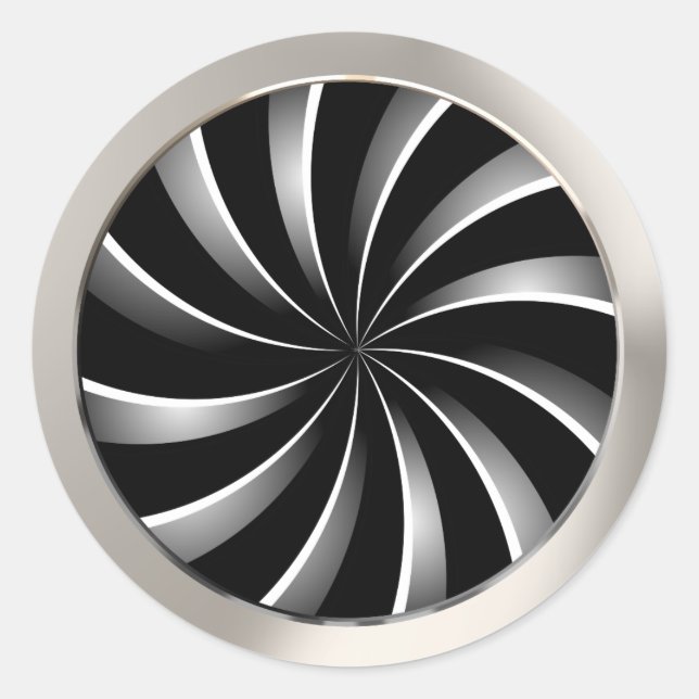 Spiral mönster runt klistermärke (Framsida)