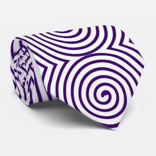 Spiral Mönster - Vitt med djup Lila Slips