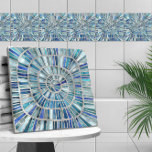 Spiral Mosaic Art - Aquamarine Kakelplatta<br><div class="desc">Spiral Mosaic Art - Aquamarine</div>